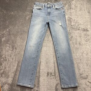 Old Navy Skinny Built-In Flex Jeans Girls Size 14 Light Wash Distressed